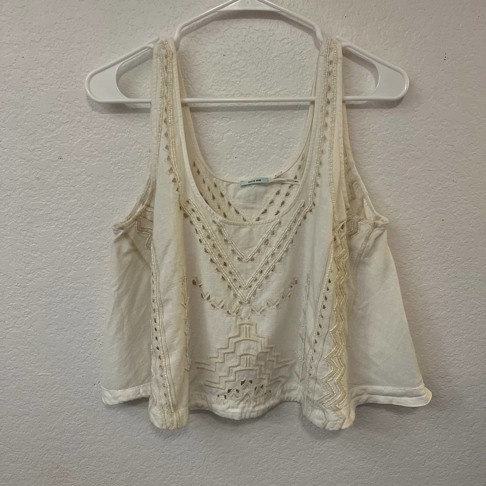 Kimchi Blue Urban Outfitters Boho Beaded Embroidered Crop Top